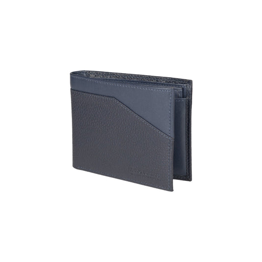 RB12106D | Portafogli Uomo in Vera Pelle pieno fiore, grana dollaro/leggera. Colore Blu. Protezione RFID. Dimensioni da chiuso: cm 12,5 x 9,5 x 2. Confezione: Scatola regalo fondo/coperchio-0