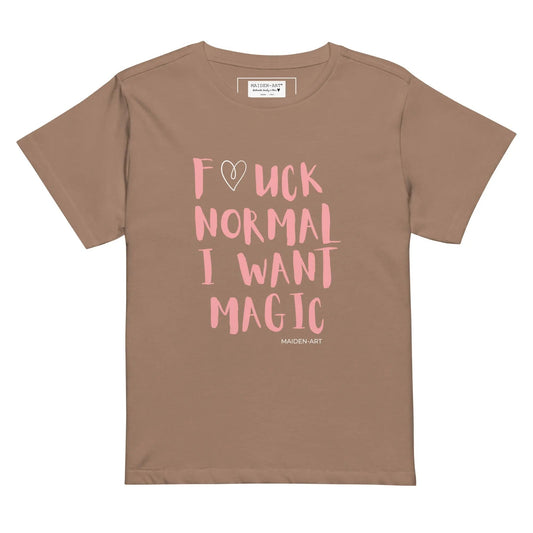 women's t-shirt F*CK NORMAL I WANT MAGIC Women’s high-waisted t-shirt-0
